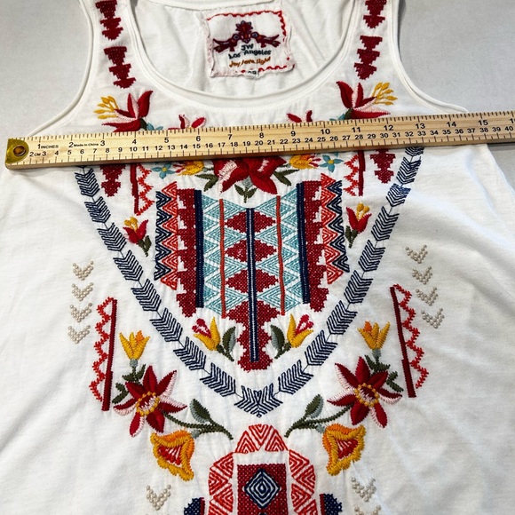 Johnny‎ Was Embroidered White Sleeveless Tunic Tank  XS - Picture 5 of 10